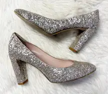 Kate Spade New York Glitter Block Heel Pumps – Size 7.5
