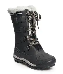 Bearpaw Desdemona Black Waterproof Leather Wool Winter Snow Boot