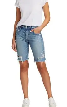 Moussy vintage Jean shorts Bermuda distressed denim   Japan button fly sz 25