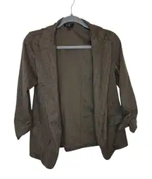 LC by Laura Cruz Brown Herringbone Knit Blazer Women’s S Fall Layering Piece