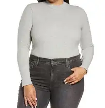 BP . Plus Size Women's Mock Neck Cotton Blend Bodysuit