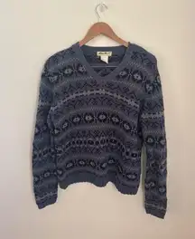 Vintage Eddie Bauer Fair Isle Sweater 100% Cotton Size Medium