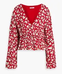 Rhode Mila Wrap-Effect Heart Blouse Sz. M