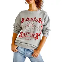 NWT FREE PEOPLE‎ x ONE TEASPOON MOBLACK RECORDS Crewneck Sweatshirt Sz XS $139