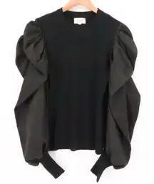 Puff Sleeve Sweater Womens Elevated Basic Avant Garde Statement Modern Size M