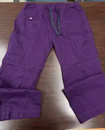 Dickies Gen Flex Youtility Women’s Petite Large Cargo Scrub Pants in Eggplant