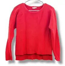 Helmut‎ Lang Chunky Knit Sweater Women’s Size XS Red High Low Hem Pullover