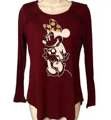 Disney  MINNIE MOUSE Backless Long Sleeve Casual Top ~ Women's Size SMALL