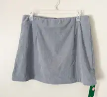 Halara Size L Blue Corduroy Zip Back Skort Skirt NEW NWT