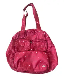 Lug Puddle Jumper Packable Tote Bag Lightweight Nylon Purse Polka Dot Red