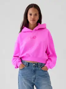 Pink Cropped Hoodie