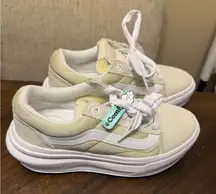New Vans Shoes M3.5 W5 Old Skool Comfy Cush Over Sand Ivory Casual Platform‎