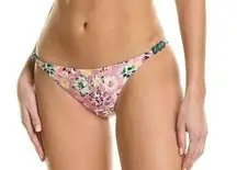 NWT Tanya Taylor Tia Bikini Bottom Floral Dahlia Beaded Hips Swim XS Pink Rose