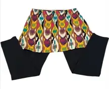 Legacy knit skirted pants cute tribal print on skirt pants are black GUC