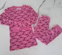 2007 RARE Victoria's Secret PINK ski bunny matching lounge/pajama set -size XS/S