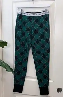 Victoria’s Secret Plaid Jogger Lounge Pants Thermal Waffle Knit Buffalo M