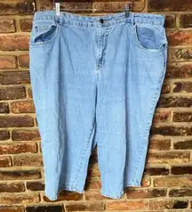 Kim Rogers Blue Denim Crop Capri Jeans Women's Size 24W