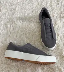 Keds Women's‎ Gray Suede Platform Sneakers Slip On Lace Up Size 8 New