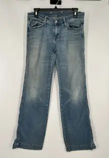 7 For All Mankind Dojo Jeans Flare Bootcut Wide Leg Jeans 32"‎ Low Rise Size 29