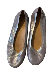Vionic Caroll Ballet Flats Metallic Shimmer Silver Women Size 10