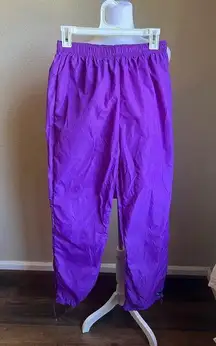 SERAC VINTAGE Purple nylon straight leg/ jogger pants | large