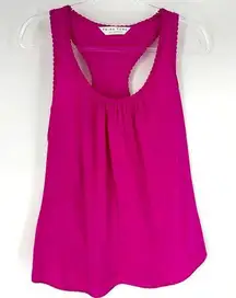 Trina Turk Silk Racerback Tank Fuchsia Size Small