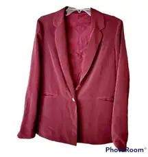 American Apparel burgundy red jacket blazer SZ L