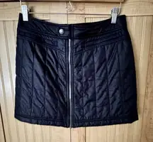 Athleta Womens Black Quilted Stretch Full Zip Toasty Buns Ski Mini Skirt Size 6