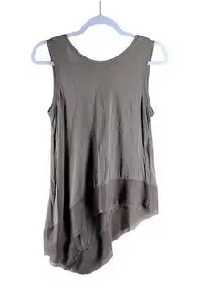 BCBGMaxAzria Womens Tops Size S Sleeveless Asymmetrical‎ Mesh Trim