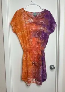 C&C California M Purple Orange Tie Dye Dress Made In USA