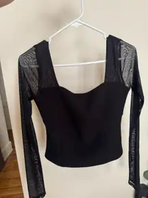 Abercrombie Long Sleeve Crepe Squareneck Top