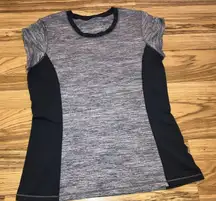 Lululemon Time‎ To Sweat Short Sleeve Top Colorblock Yoga Space Gray Black S/M