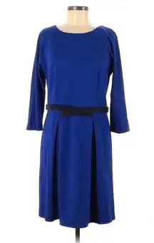 Anthropologie Girls From Savoy Blue Ponte Dress Velvet Bow Taylor Swift Size M