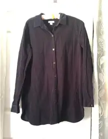 J. Jill 100% cotton Button-Up corduroy Shirt oversized boyfriend size M