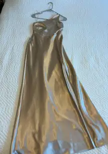 Satin Gold  Bridesmaid Dress