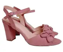 Madden Girl  Pink Sandal Block Heel Double Bow sz 10 Prom Party Wedding Sandal