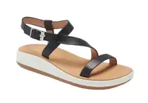 CORSO COMO Celano Ankle Wrap Open Toe Sandal In Black Leather Size 8