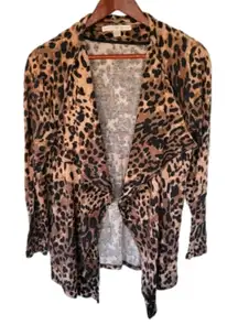 Boston Proper Cheetah Animal Print Open Cardigan Size Women's‎ XS