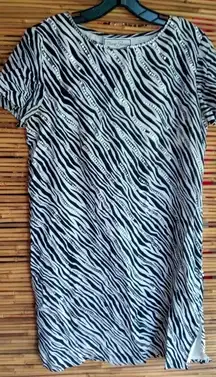 Diane Gilman S Silk Zebra Silver Sequined Mini Dress