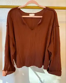 Altar’d state orange oversized cropped sweatshirt top