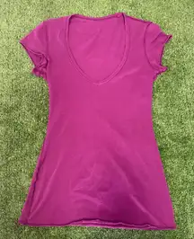 Lululemon Purple deep V cap sleeve tshirt, size small