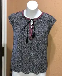 Dr2 patterned short sleeve blouse