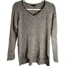 Eileen Fisher Black/Cream Marled Wool/Linen Blend Sweater‎ F4N5 Women’s Medium