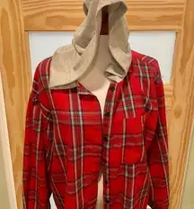 Flannel Jacket With Hood Size XL