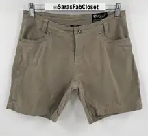 Kuhl Shorts Khaki Hiking Stretch Utility Zip‎ Pocket 6” Inseam Women’s Size 10