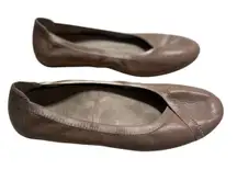 Vionic Caroll Leather Ballet Flats Women's Size 7 Tan Slip On Neutral Shoes