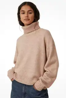 Cotton On Everything Oversized Boxy Turtle Neck Sweater Chestnut Marie Tan M