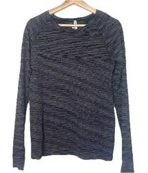 Athleta Fastest Track Black Long Sleeve Stretch Activewear‎ Top Women's M Yoga