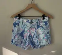 Lilly Pulitzer  The Callahan Short Seashell Beach Print Button Zipper Pockets EUC