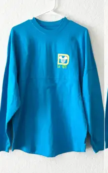 NWT Disney Parks Neon Blue & Green Walt Disney World Long Sleeve Spirit Jersey S